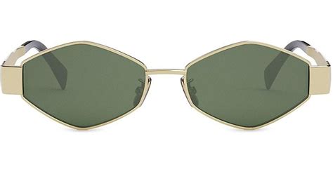 celine metal triomphe 54mm geometric sunglasses|CELINE Metal Triomphe Geometric Sunglasses, 54mm.